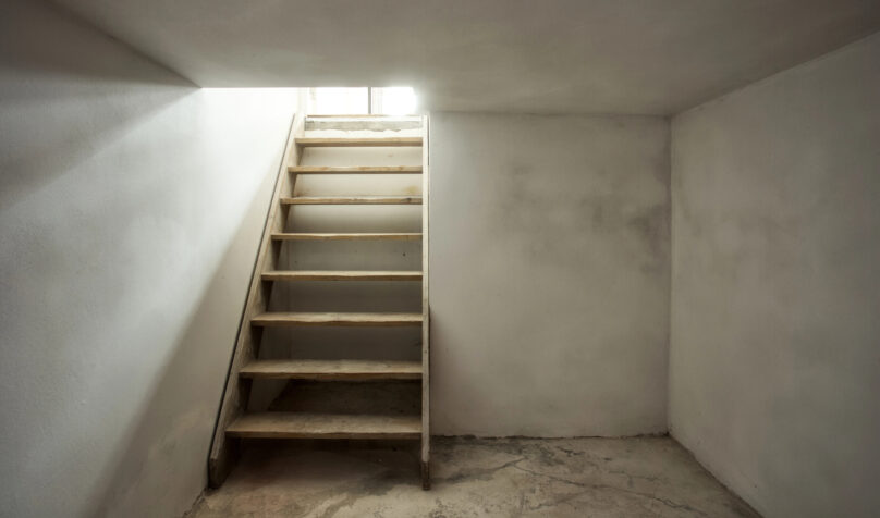 Cave assainie après traitement d’humidité